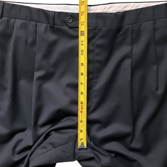 Lauren Ralph Lauren Mens Black 100% wool pleated with cuff pants Size 42/32 - Picture 15 of 15